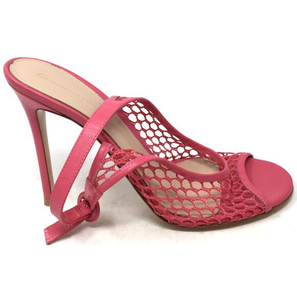 Gianvito Rossi Women's Size 39/9 Ruby Rose Mesh and Leather Slingback Pumps - Picture 5 of 7